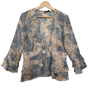 Vtg Serenade‎ Y2K Babydoll Tie Front Lace Top Romantic Fairy Whimsical Grunge